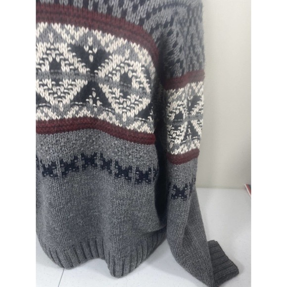 L’uomo Cowl Neck Sweater L Wool Blend Made in Italy Button Warm Winter Pullover - Picture 2 of 9